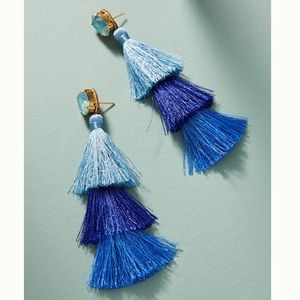 Anthropologie Cha Cha Tassel Drop Earrings